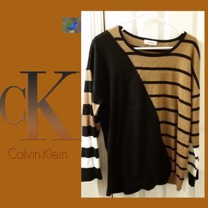 Calvin Klein Brwn/Blk/Cream Sweater - Large